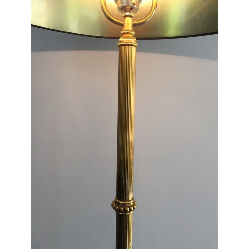 Neoclassical Brass Floor Lamp, French Work, Circa 1960