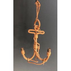 Anchor-Form Rope Chandelier by Adrien Audoux and Frida Minet, French Work, Circa 1950