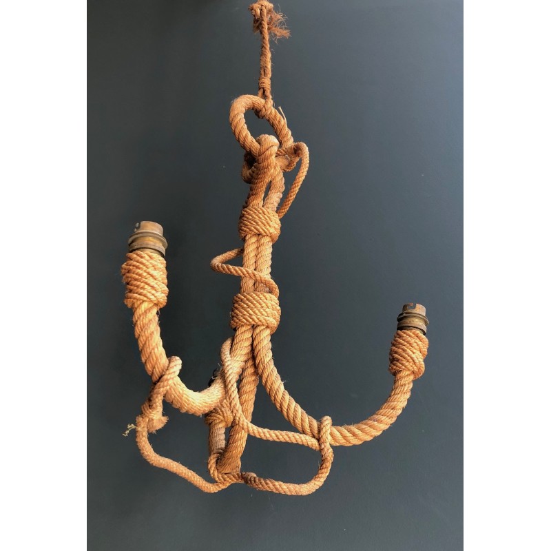 Anchor-Form Rope Chandelier by Adrien Audoux and Frida Minet, French Work, Circa 1950