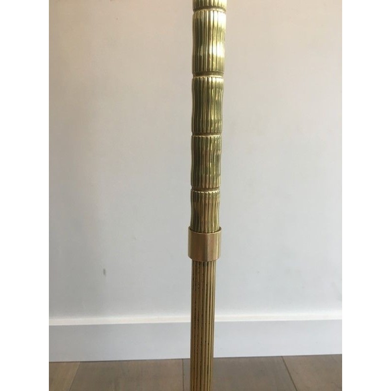 Neoclassical Faux-Bamboo Brass Floor Lamp, French Work, Circa 1970