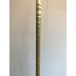 Neoclassical Faux-Bamboo Brass Floor Lamp, French Work, Circa 1970