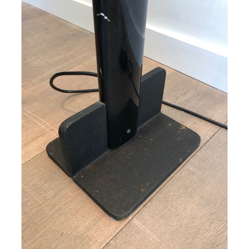 Black Lacquered Metal Halogen Floor Lamp, Italian Work, circa 1970 | Maison BARROIS