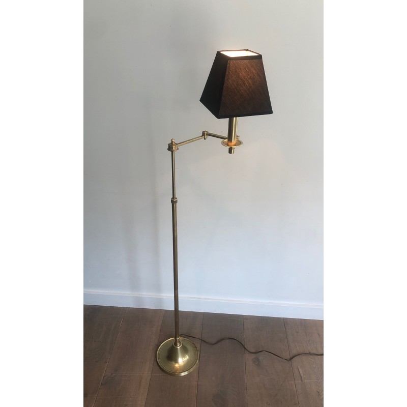 Adjustable Brass Reading Lamp in the Style of Maison Jansen, French Work, Circa 1940