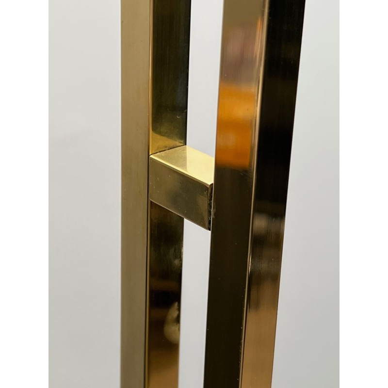 Lampadaire Laiton à Réflecteur Orientable, Socle Travertin, Travail Français, vers 1970 | Maison BARROIS