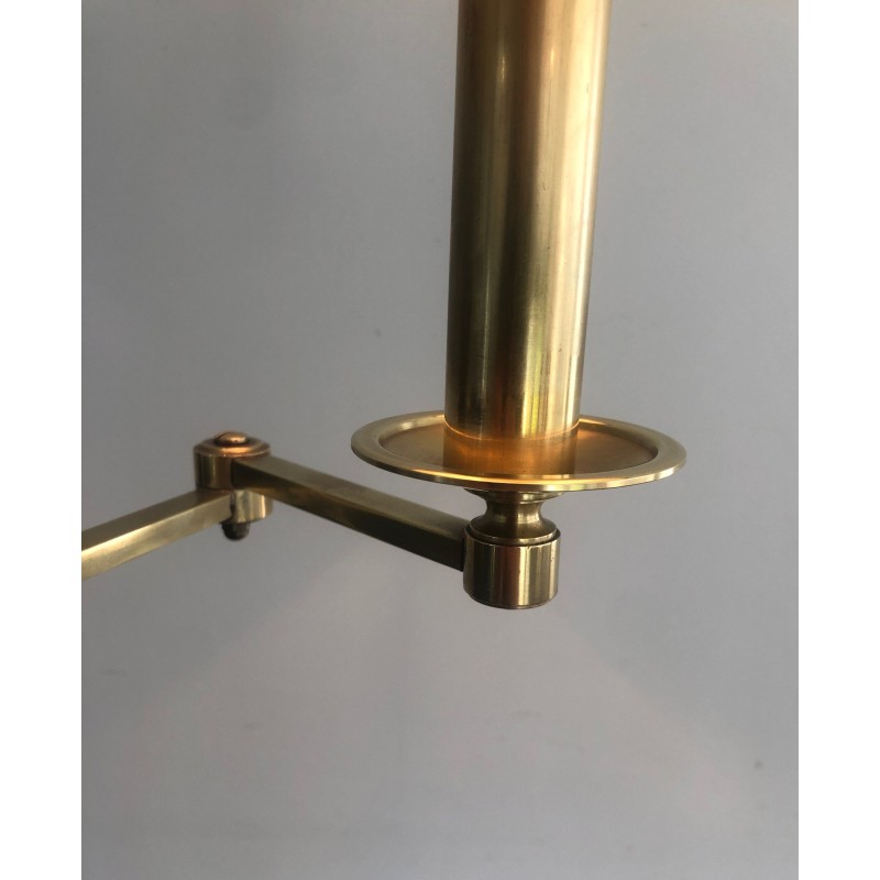 Adjustable Brass Reading Lamp in the Style of Maison Jansen, French Work, Circa 1940