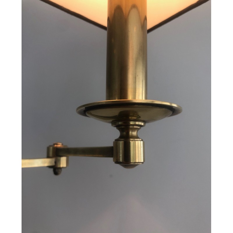 Adjustable Brass Reading Lamp in the Style of Maison Jansen, French Work, Circa 1940