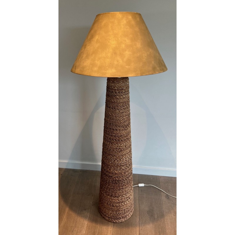 Lampadaire Conique en Corde, Goût Audoux & Minet, Travail Français, vers 1950 | Maison BARROIS