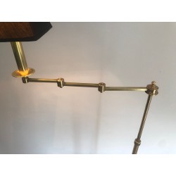 Adjustable Brass Reading Lamp in the Style of Maison Jansen, French Work, Circa 1940