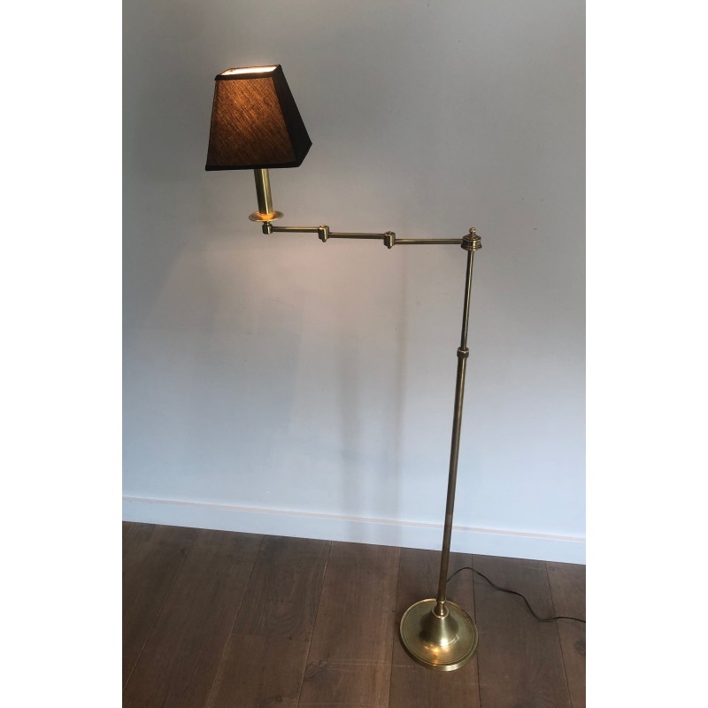 Lampe Liseuse en Laiton à Bras Amovible dans le Goût de la Maison Jansen, Travail Français, Vers 1940