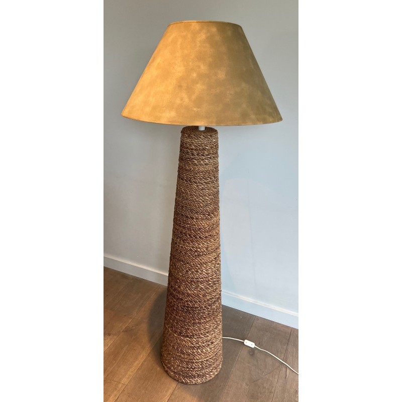 Lampadaire Conique en Corde, Goût Audoux & Minet, Travail Français, vers 1950 | Maison BARROIS
