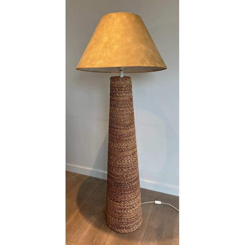 Lampadaire Conique en Corde, Goût Audoux & Minet, Travail Français, vers 1950 | Maison BARROIS