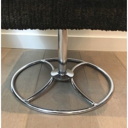 Paire de Tabourets Tournants en Chrome et Velours, Travail Français, Vers 1970