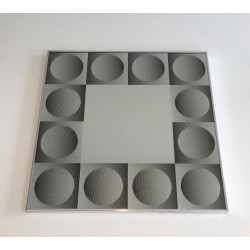 Op Art Mirror in the Style of Victor Vasarely, French Work, Circa 1970