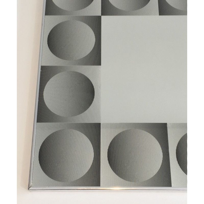Miroir Art Optique dans le Goût de Victor Vasarely, Travail Français, Vers 1970