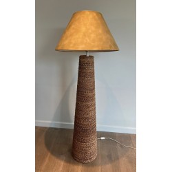 Lampadaire Conique en Corde, Goût Audoux & Minet, Travail Français, vers 1950 | Maison BARROIS