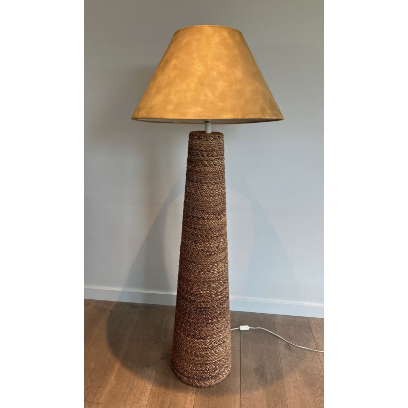 Lampadaire Conique en Corde, Goût Audoux & Minet, Travail Français, vers 1950 | Maison BARROIS