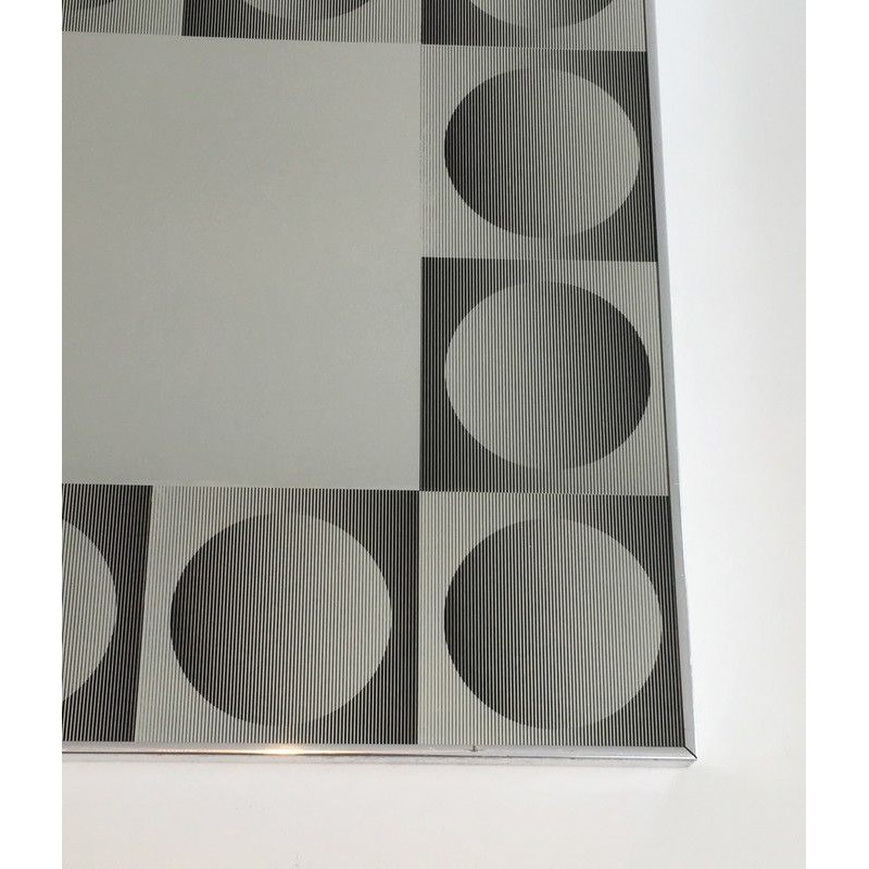 Op Art Mirror in the Style of Victor Vasarely, French Work, Circa 1970