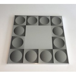 Op Art Mirror in the Style of Victor Vasarely, French Work, Circa 1970