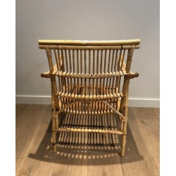 Paire de Fauteuils en Rotin, Travail Français, Vers 1950