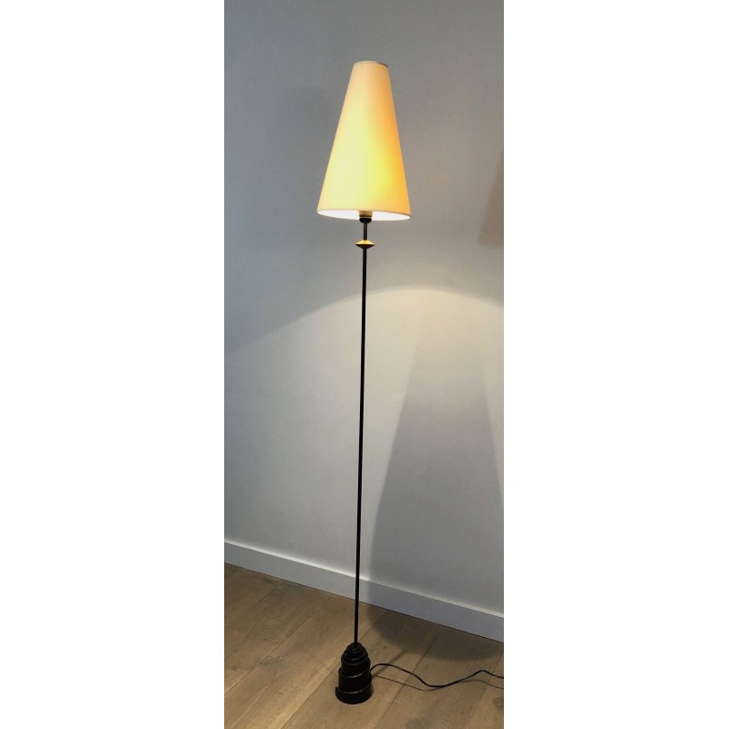 Wrought Iron and Cast Iron Floor Lamp, French Work, circa 1970 | Maison BARROIS