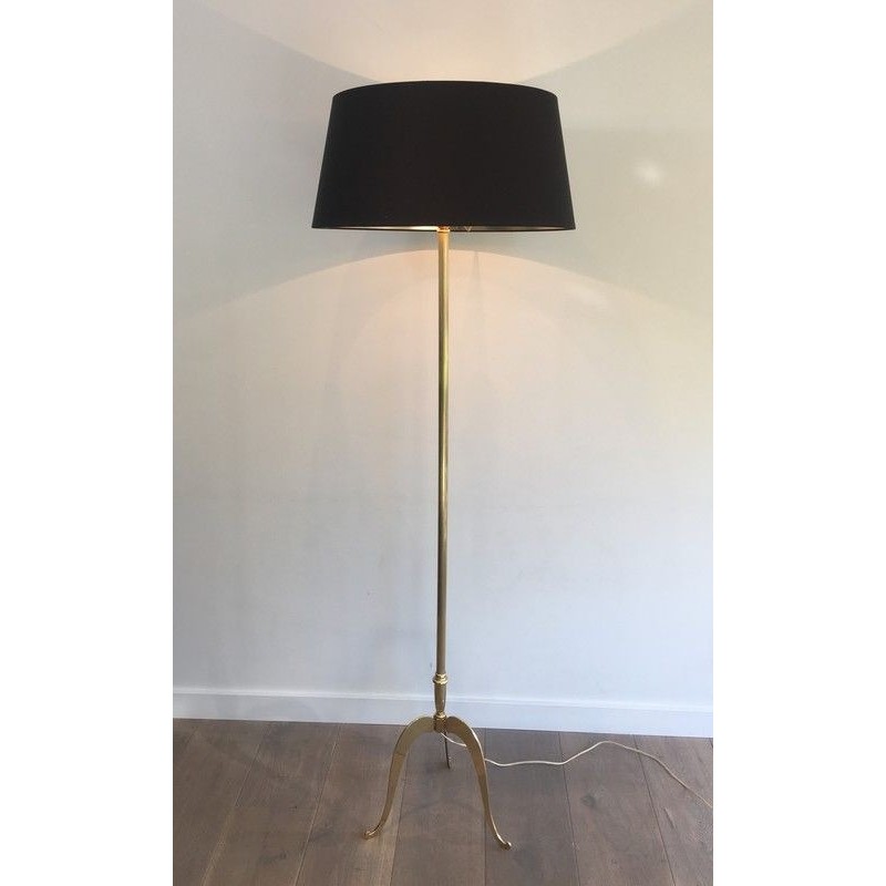 Neoclassical Style Brass Floor Lamp, French Work, Circa 1940