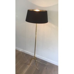 Lampadaire de Style Néoclassique en Laiton, Travail Français, Vers 1940
