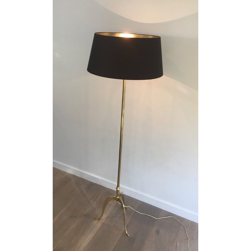 Lampadaire de Style Néoclassique en Laiton, Travail Français, Vers 1940