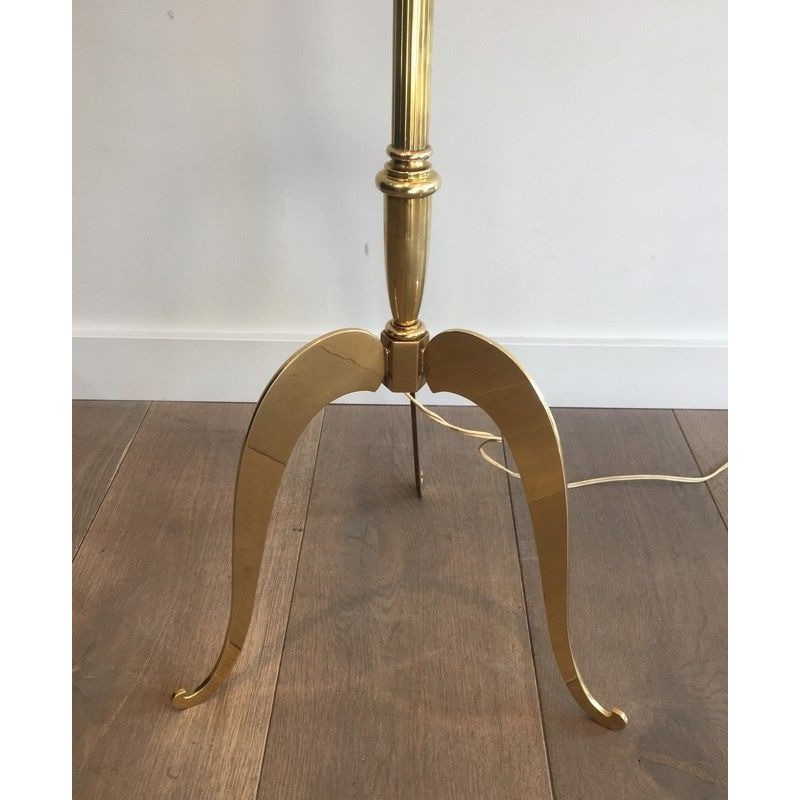 Lampadaire de Style Néoclassique en Laiton, Travail Français, Vers 1940