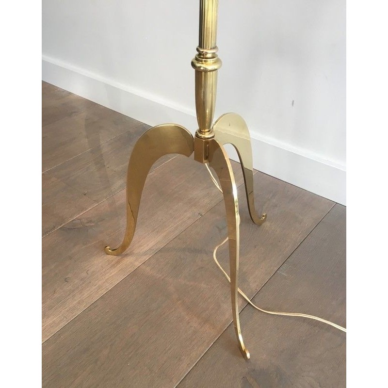 Neoclassical Style Brass Floor Lamp, French Work, Circa 1940