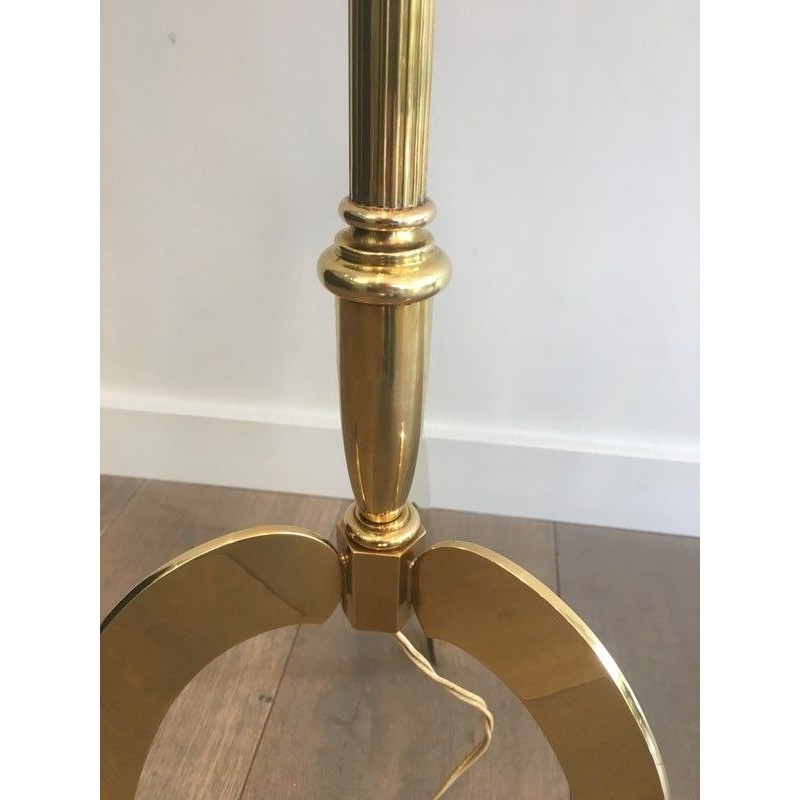 Neoclassical Style Brass Floor Lamp, French Work, Circa 1940
