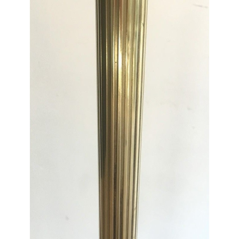 Neoclassical Style Brass Floor Lamp, French Work, Circa 1940