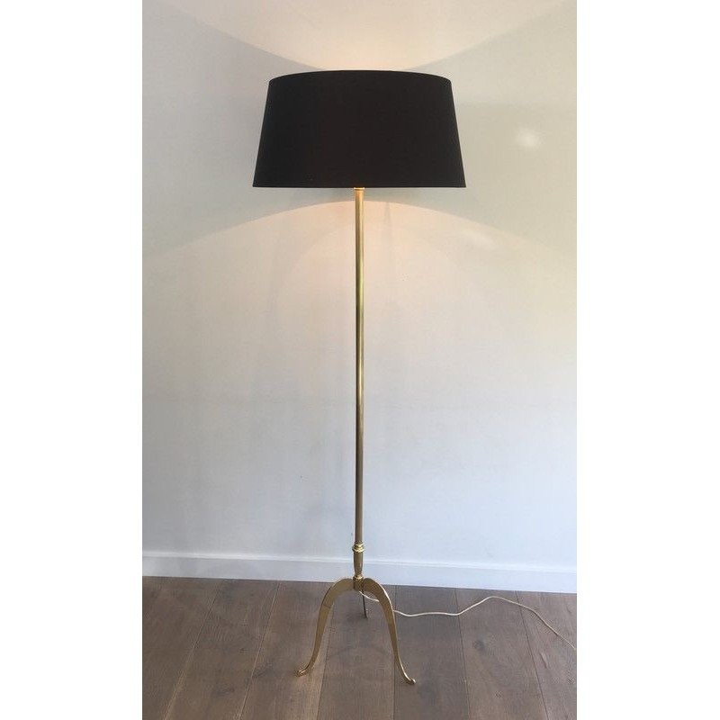 Neoclassical Style Brass Floor Lamp, French Work, Circa 1940