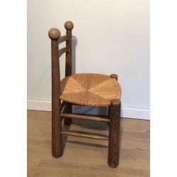 Set of Four Brutalist Chairs by Charles Dudouyt, French Work, Circa 1940