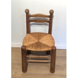 Set of Four Brutalist Chairs by Charles Dudouyt, French Work, Circa 1940