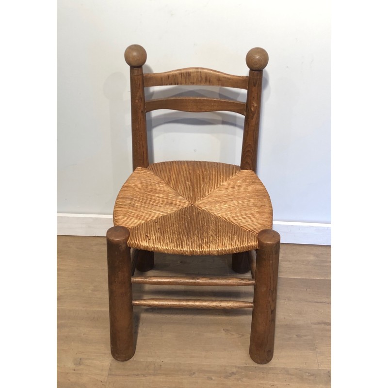 Set of Four Brutalist Chairs by Charles Dudouyt, French Work, Circa 1940