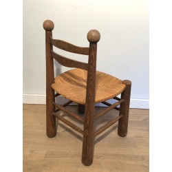 Suite de Quatre Chaises Brutalistes de Charles Dudouyt, Travail Français, Vers 1940