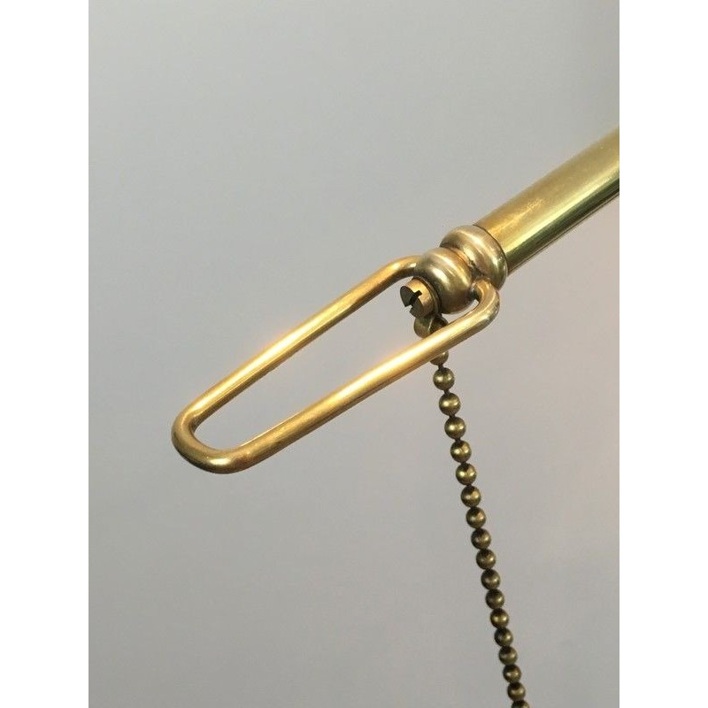 Rare Articulated Brass Floor Lamp with Counterbalance, French Work, Circa 1940