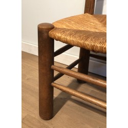 Suite de Quatre Chaises Brutalistes de Charles Dudouyt, Travail Français, Vers 1940