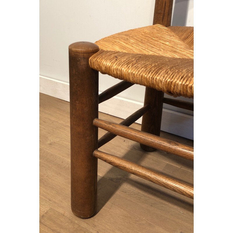 Suite de Quatre Chaises Brutalistes de Charles Dudouyt, Travail Français, Vers 1940