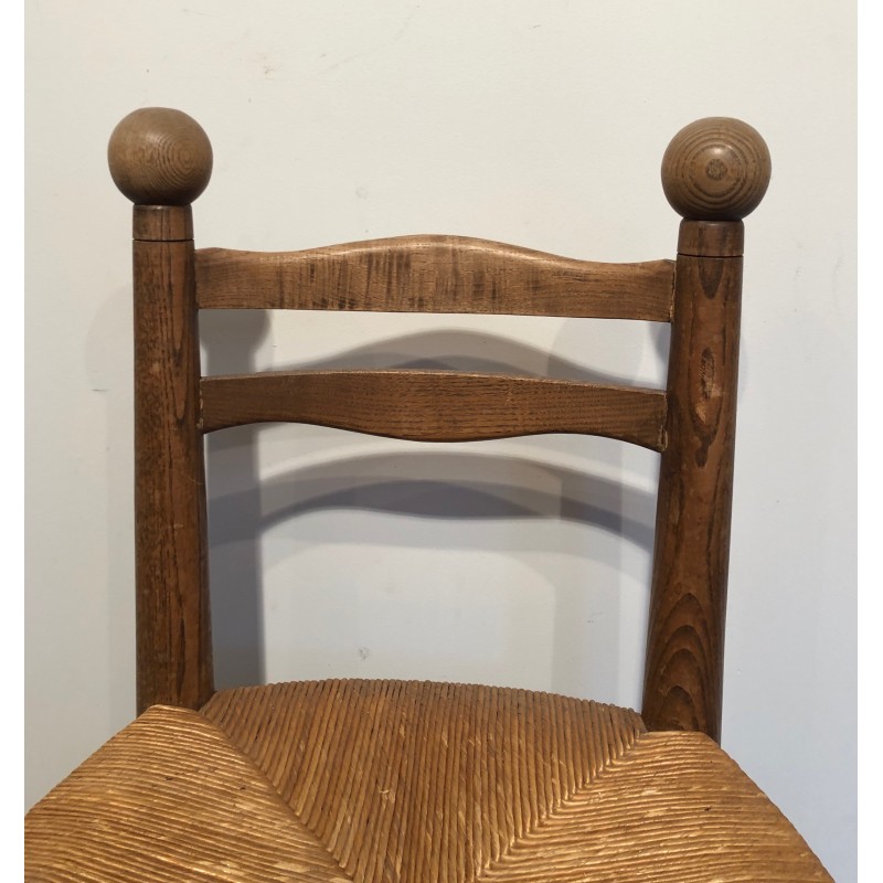 Set of Four Brutalist Chairs by Charles Dudouyt, French Work, Circa 1940