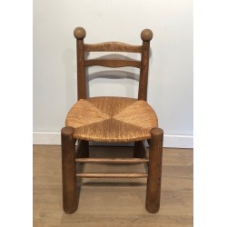 Set of Four Brutalist Chairs by Charles Dudouyt, French Work, Circa 1940