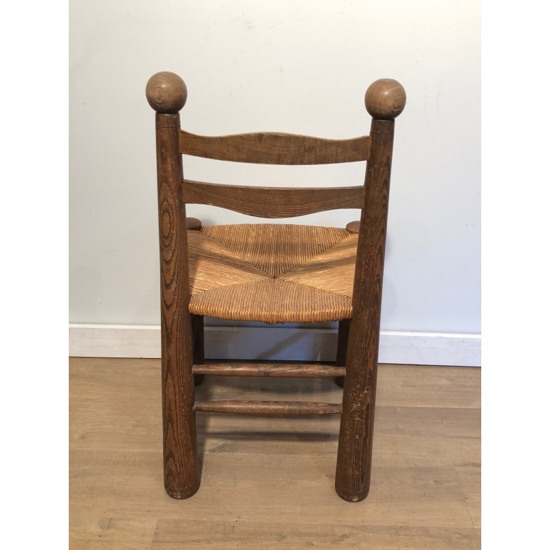 Set of Four Brutalist Chairs by Charles Dudouyt, French Work, Circa 1940