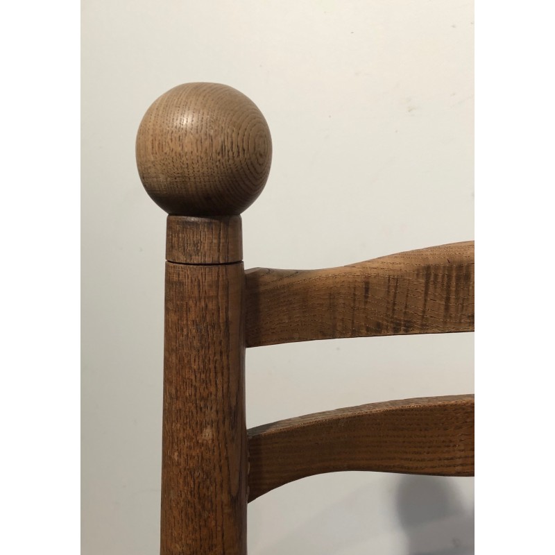 Set of Four Brutalist Chairs by Charles Dudouyt, French Work, Circa 1940