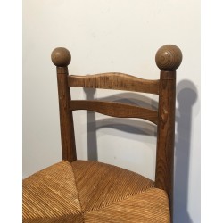 Suite de Quatre Chaises Brutalistes de Charles Dudouyt, Travail Français, Vers 1940