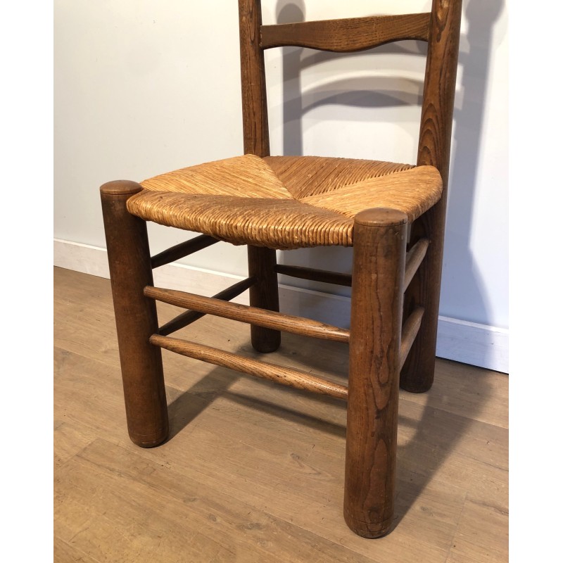 Set of Four Brutalist Chairs by Charles Dudouyt, French Work, Circa 1940