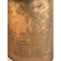 Engraved Brass Umbrella Stand with Interlacing Decorations, French Work, Circa 1900
