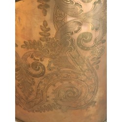 Porte-Parapluie en Laiton Gravé à Décors d'Entrelacs, Travail Français, Vers 1900