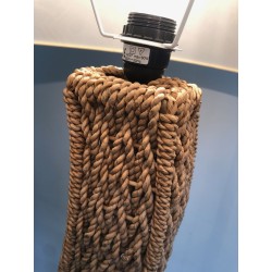 Braided Rope Floor Lamp on Square Metal Base, Japanese Work, circa 1980 | Maison BARROIS