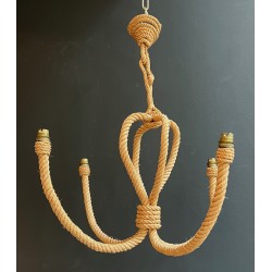 Rope Anchor Chandelier by Adrien Audoux and Frida Minet, French Work, Circa 1950