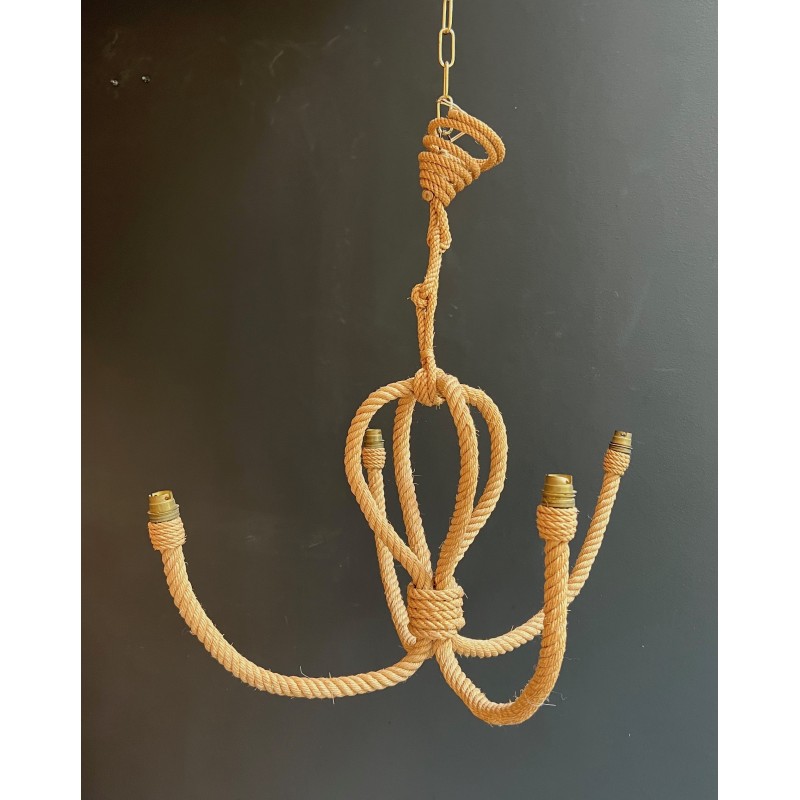 Lustre en Corde en Forme d'Ancre, par Adrien Audoux et Frida Minet, Travail Français, Vers 1950